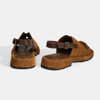 Kadın Kahve Süet Tokalı Sandalet