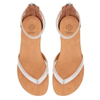 Kadın Kahve Taşlı Parmak Arası Sandalet