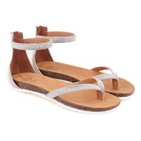 Kadın Kahve Taşlı Parmak Arası Sandalet