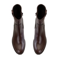 Kadın Kahve Topuklu Deri Bot