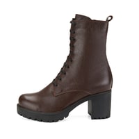 Kadın Kahve Topuklu Deri Bot