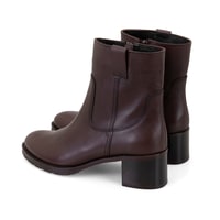 Kadın Kahve Topuklu Deri Bot