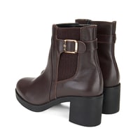 Kadın Kahve Topuklu Deri Bot