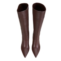 Kadın Kahve Topuklu Deri Çizme