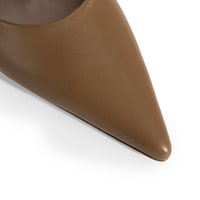 Kadın Kahve Topuklu Deri Terlik