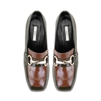 Kadın Kahve Topuklu Rugan Deri Loafer