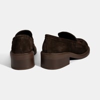 Kadın Kahve Topuklu Süet Loafer