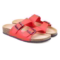 Kadın Kırmızı Ayarlanabilir Tokalı Terlik