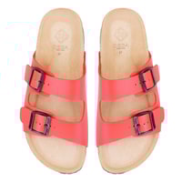 Kadın Kırmızı Ayarlanabilir Tokalı Terlik