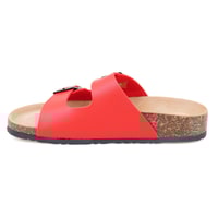 Kadın Kırmızı Ayarlanabilir Tokalı Terlik