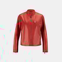 Kadın Kırmızı Deri Ceket