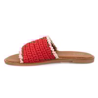 Kadın Kırmızı Örgülü Terlik