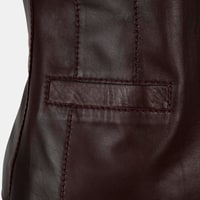 Kadın Koyu Kahve Deri Yelek