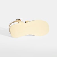 Kadın Krem Deri Sandalet