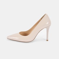 Kadın Krem Kroko Baskılı Deri Klasik Ayakkabı