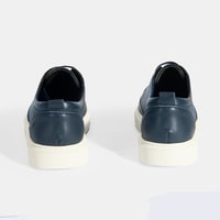 Kadın Lacivert Deri Bağcıklı Spor Ayakkabı