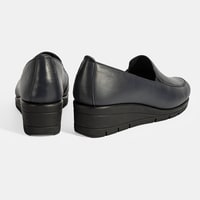 Kadın Lacivert DesaComfort Dolgu Topuklu Deri Ayakkabı