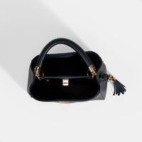 Kadın Lacivert Püskül Aksesuarlı Deri El Çantası