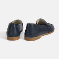 Kadın Lacivert Slip-On Deri Loafer