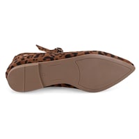 Kadın Leopar Mary Jane Deri Babet