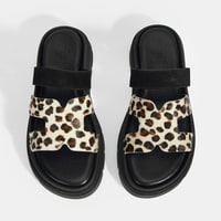 Kadın Leopar Süet Terlik