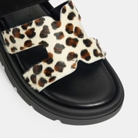 Kadın Leopar Süet Terlik