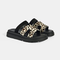 Kadın Leopar Süet Terlik