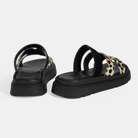 Kadın Leopar Süet Terlik