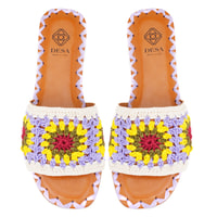 Kadın Lila Triko Örgülü Terlik