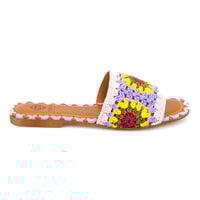 Kadın Lila Triko Örgülü Terlik