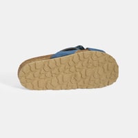 Kadın Mavi Ayarlanabilir Toka Detaylı Süet Terlik