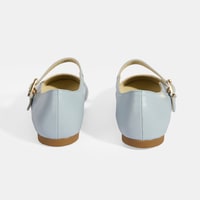 Kadın Mavi Deri Mary Jane Babet