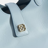 Kadın Mavi Deri Omuz Çantası