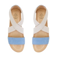 Kadın Mavi Süet Deri Sandalet