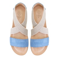 Kadın Mavi Süet Deri Sandalet