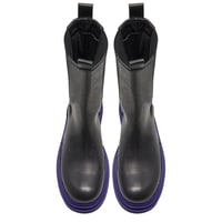 Kadın Mor Deri Chelsea Bot