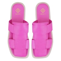 Kadın Pembe Deri Terlik