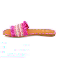 Kadın Pembe Hasır Örgülü Terlik