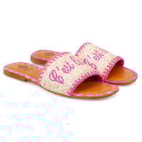 Kadın Pembe Hasır Örgülü Terlik