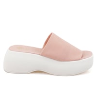 Kadın Pembe Platform Tabanlı Terlik