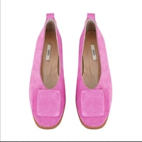 Kadın Pembe Süet Deri Babet