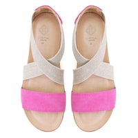 Kadın Pembe Süet Deri Sandalet