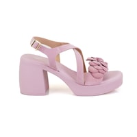Kadın Pembe Topuklu Süet Deri Sandalet