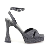 Kadın Platin Platform Topuklu Abiye Sandalet