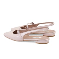 Kadın Pudra Ayarlanabilir Tokalı Deri Babet