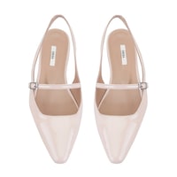 Kadın Pudra Ayarlanabilir Tokalı Deri Babet