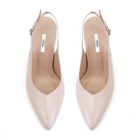Kadın Pudra Ayarlanabilir Tokalı Topuklu Deri Abiye Ayakkabı