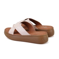 Kadın Pudra Dolgu Topuklu Deri Terlik