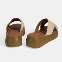 Kadın Pudra Dolgu Topuklu Deri Terlik