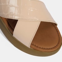 Kadın Pudra Dolgu Topuklu Deri Terlik